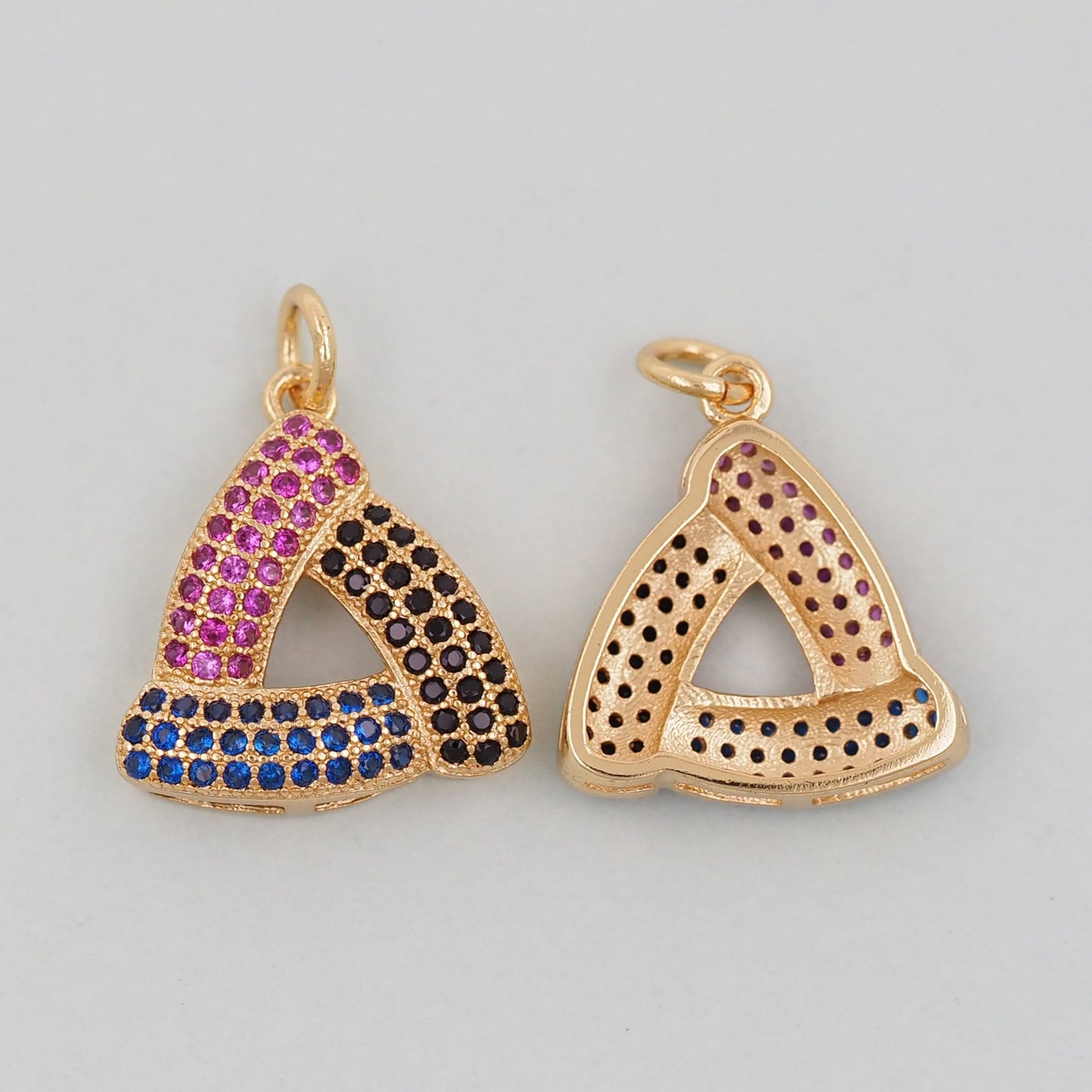 Gold triangle Charms,18K Gold Filled triangle Pendant,Silver triangle Charm Bracelet Necklace for DIY Jewelry Making Supply