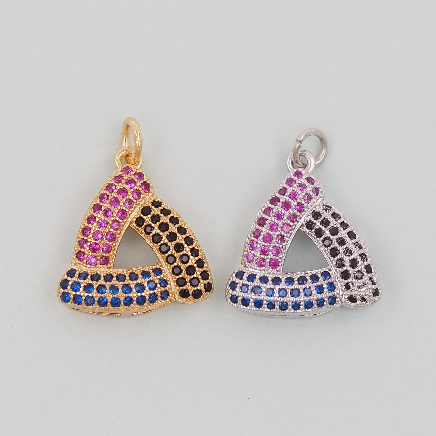 Gold triangle Charms,18K Gold Filled triangle Pendant,Silver triangle Charm Bracelet Necklace for DIY Jewelry Making Supply