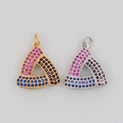 Gold triangle Charms,18K Gold Filled triangle Pendant,Silver triangle Charm Bracelet Necklace for DIY Jewelry Making Supply