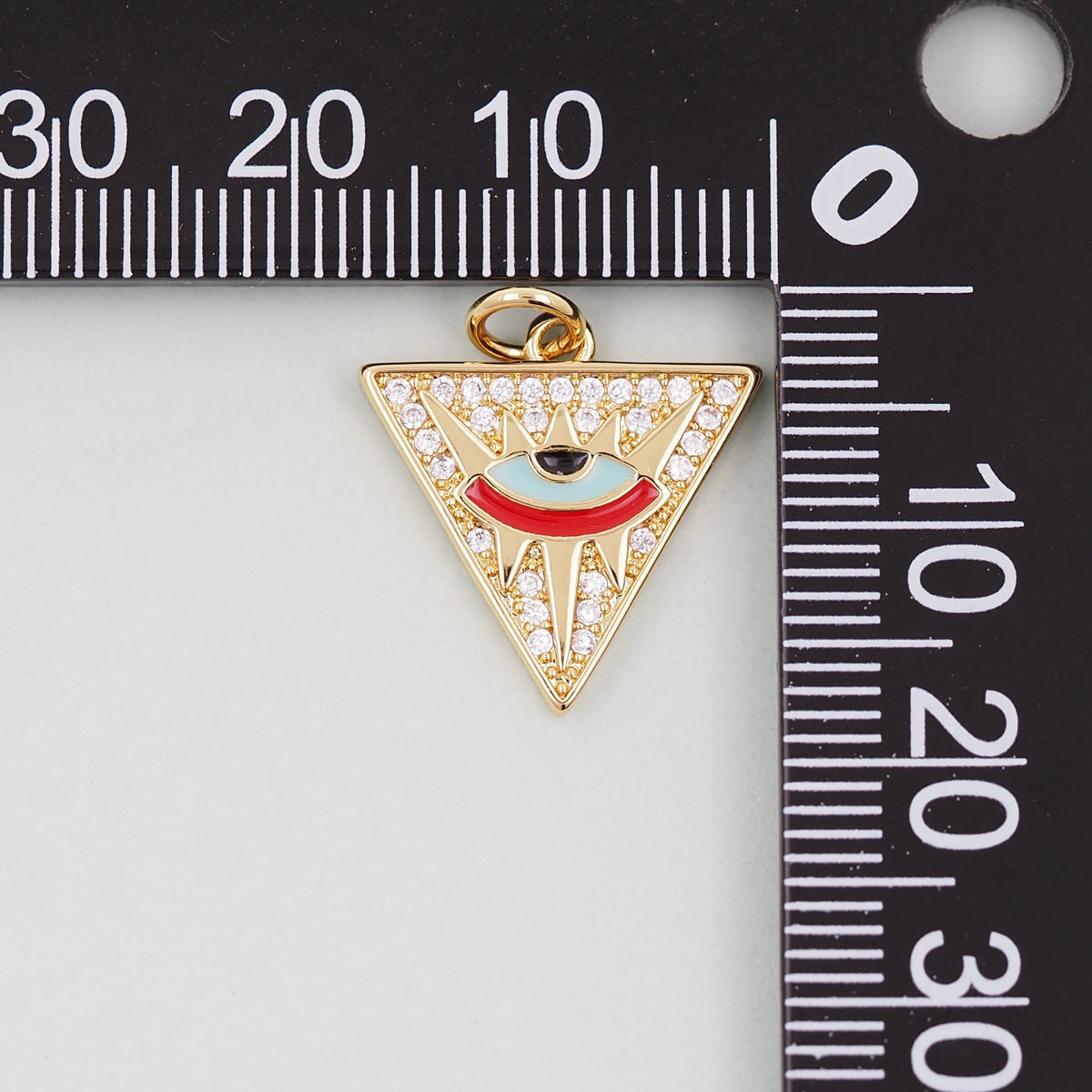 18K Gold Filled Evil Eye Charm Pendant for Jewelry Making