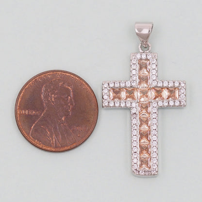 Gold Cross Charms,18K Gold Filled CZ Cross Pendant,Religious Charm Bracelet Necklace for DIY Jewelry Making Supply