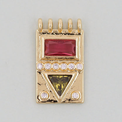 Gold rectangle Charms,18K Gold Filled rectangle Pendant,geometry Charm Bracelet Necklace for DIY Jewelry Making Supply