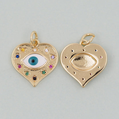 18K Gold Filled Heart Charm Pendant for Jewelry Making