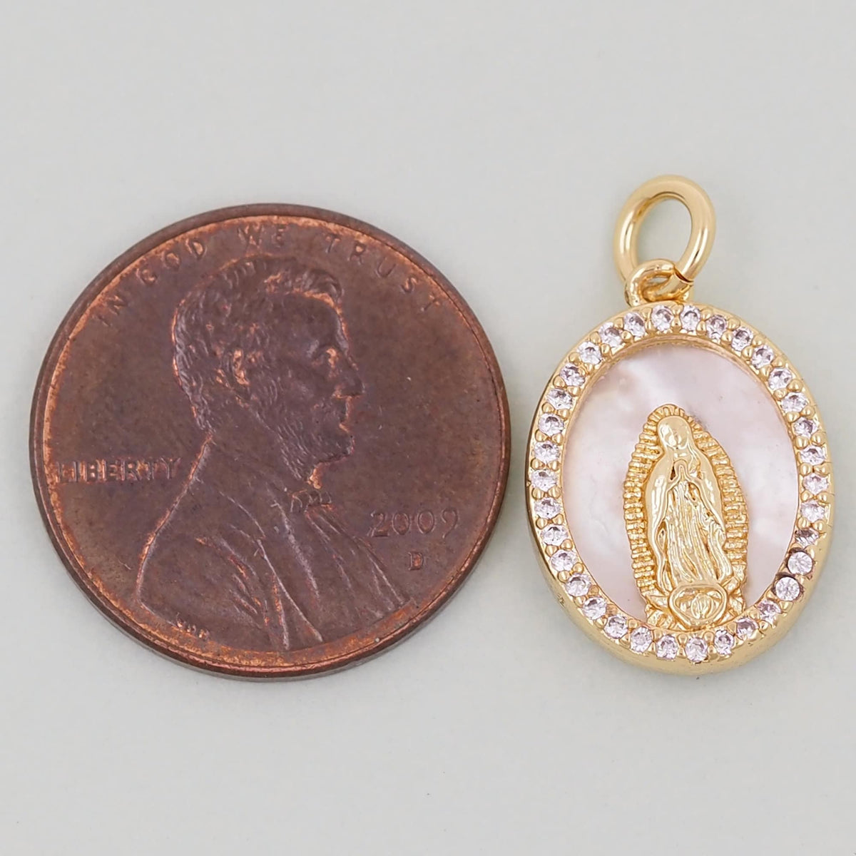 Gold Our Lady of Guadalupe Charms,18K Gold Filled virgin mary Pendant Charm Bracelet Necklace for DIY Jewelry Making Supply