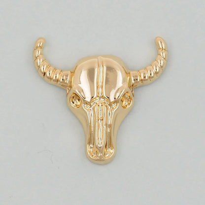 Gold Horns Charms,18K Gold Filled cow head Pendant,cow head Charm Bracelet Necklace for DIY Jewelry Making Supply