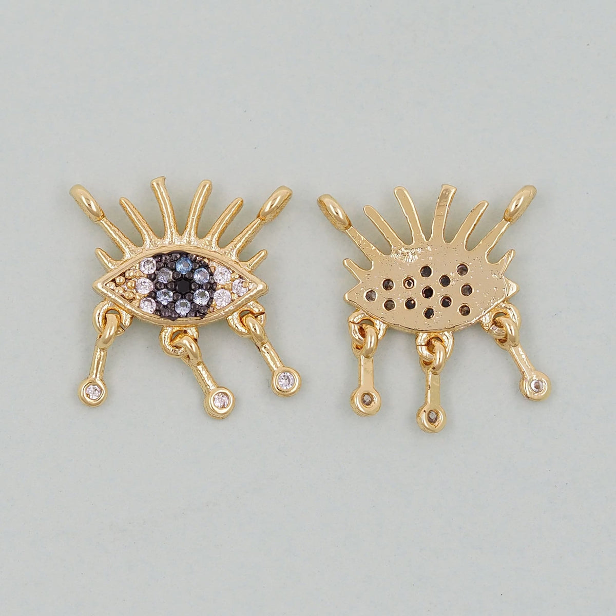 Gold Evil Eye Charms,18K Gold Filled Evil Eye Pendant,Evil Eye Charm Bracelet Necklace for DIY Jewelry Making Supply