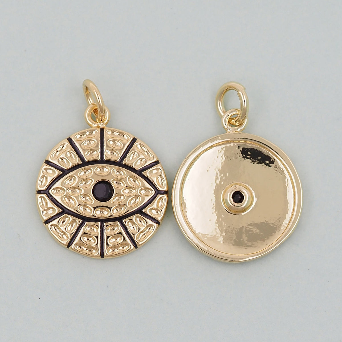 Gold Evil Eye Charms,18K Gold Filled Evil Eye Pendant,Evil Eye Charm Bracelet Necklace for DIY Jewelry Making Supply
