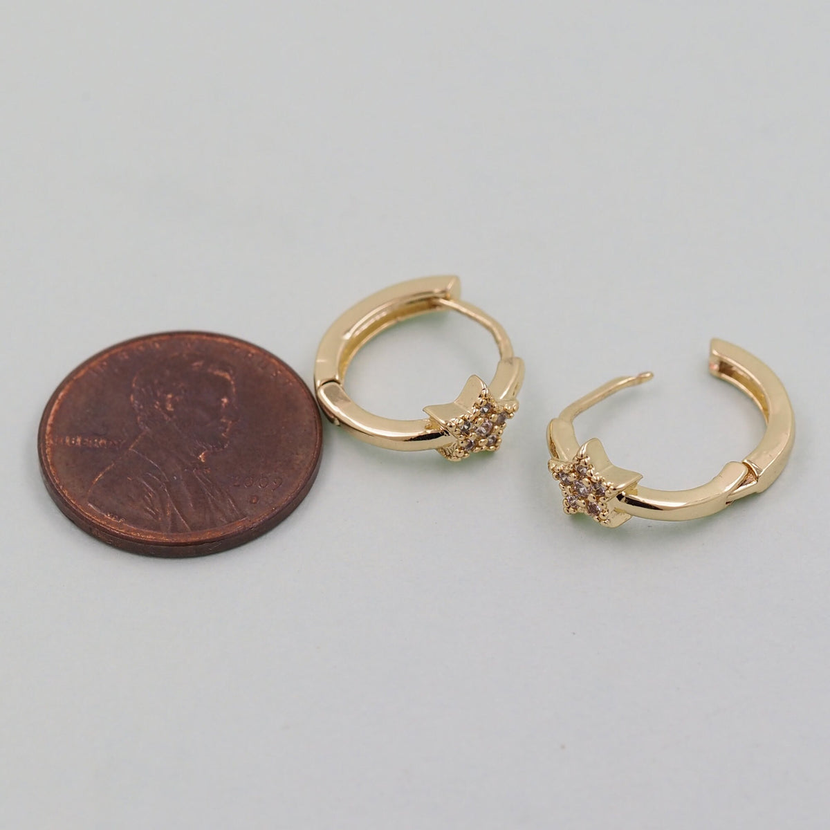 18K Gold Filled Star Huggie Hoop Earrings for Jewelry Making