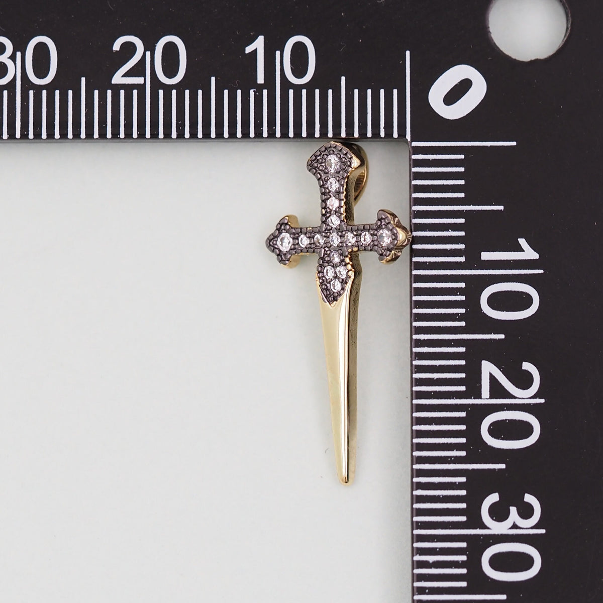18K Gold Filled Cross CZ Charm Pendant for Jewelry Making