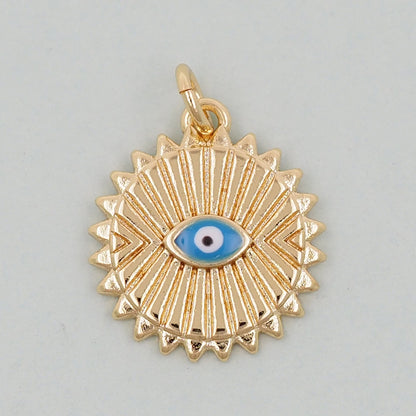 Gold Evil Eye Charms,18K Gold Filled Evil Eye Pendant,Evil Eye Charm Bracelet Necklace for DIY Jewelry Making Supply