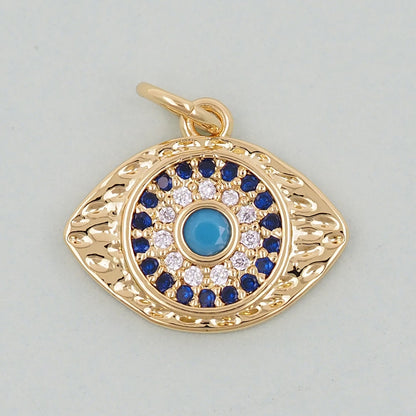 Gold Evil Eye Charms,18K Gold Filled Evil Eye Pendant,Evil Eye Charm Bracelet Necklace for DIY Jewelry Making Supply
