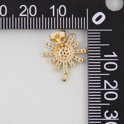 18K Gold Filled Sun Charm Pendant for Jewelry Making