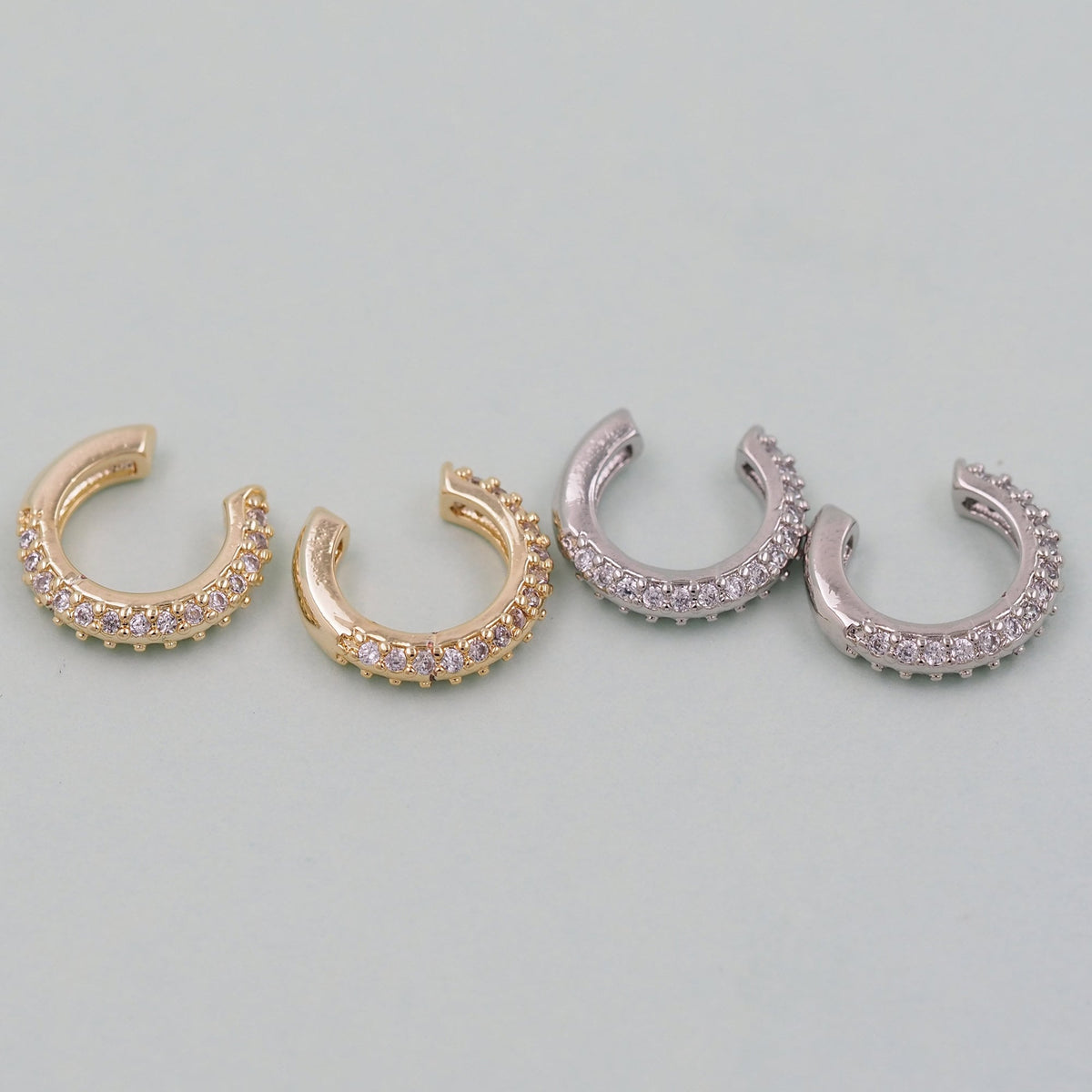 1pair 18K Gold Filled Dainty Hoop Earrings,CZ Ear Cuff No Piercing,Cartilage Earring,Ear Wrap Earrings