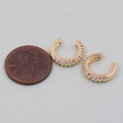 1pair 18K Gold Filled Dainty Hoop Earrings,CZ Ear Cuff No Piercing,Cartilage Earring,Ear Wrap Earrings