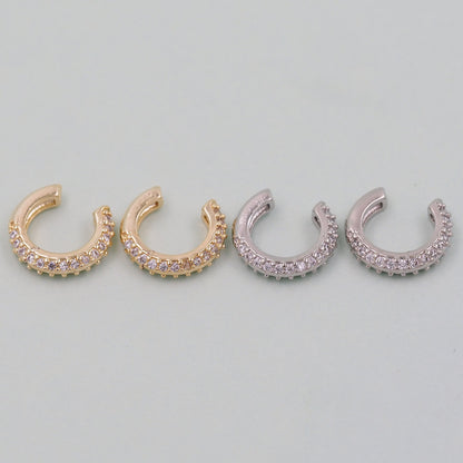 1pair 18K Gold Filled Dainty Hoop Earrings,CZ Ear Cuff No Piercing,Cartilage Earring,Ear Wrap Earrings