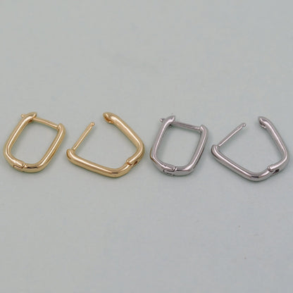 18K Gold Filled Oval Huggie Hoop Earrings for Jewelry Making