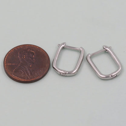 18K Gold Filled Oval Huggie Hoop Earrings for Jewelry Making