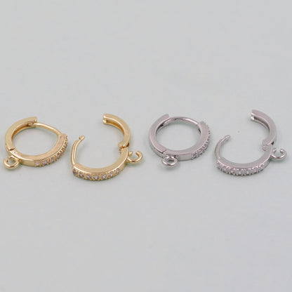 1pair 18K Gold Filled Hoops earring components,Gold Earrings,Dainty Hoops Huggie,Gold Huggies Hoop Earrings