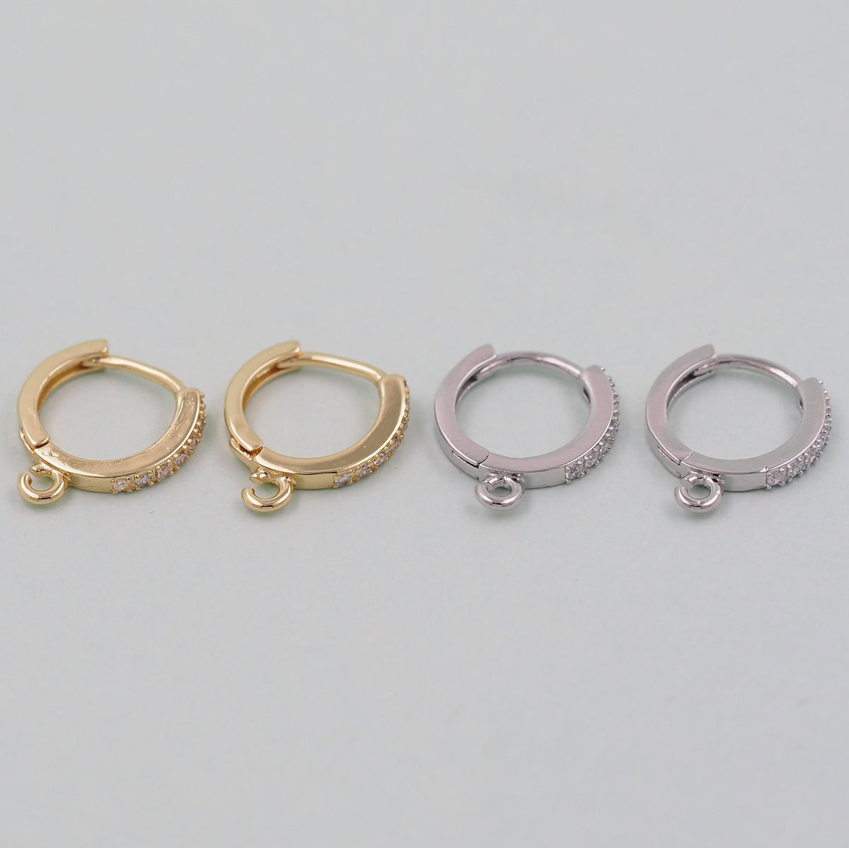 1pair 18K Gold Filled Hoops earring components,Gold Earrings,Dainty Hoops Huggie,Gold Huggies Hoop Earrings