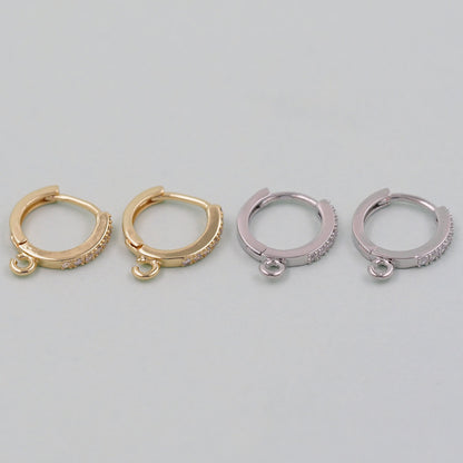 1pair 18K Gold Filled Hoops earring components,Gold Earrings,Dainty Hoops Huggie,Gold Huggies Hoop Earrings