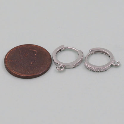 1pair 18K Gold Filled Hoops earring components,Gold Earrings,Dainty Hoops Huggie,Gold Huggies Hoop Earrings