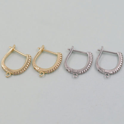 1pair 18K Gold Filled Hoops earring components,Gold Earrings,Dainty Hoops Huggie,Gold Huggies Hoop Earrings