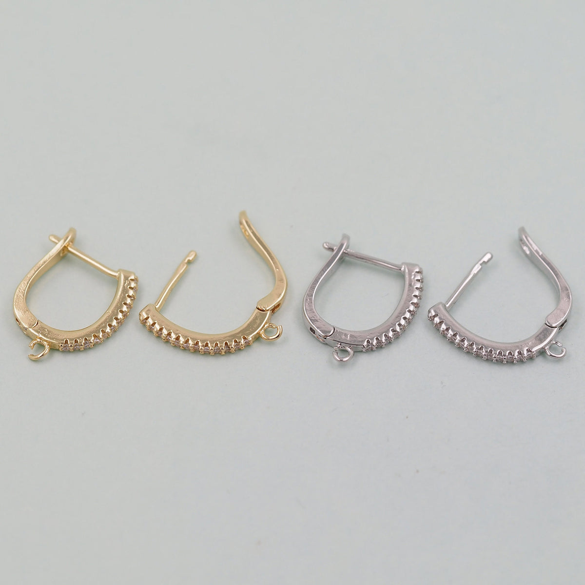 1pair 18K Gold Filled Hoops earring components,Gold Earrings,Dainty Hoops Huggie,Gold Huggies Hoop Earrings