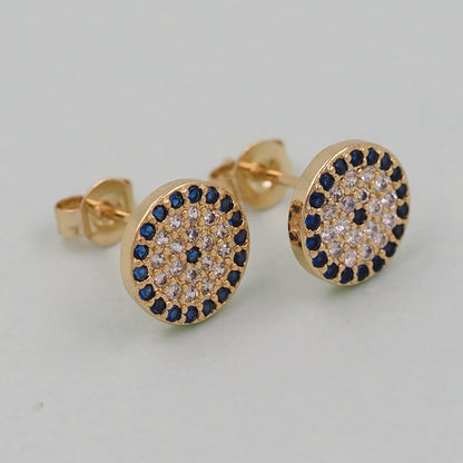 1pair 18K Gold Filled Evil Eye Earrings,Gold Earrings,Dainty Earrings