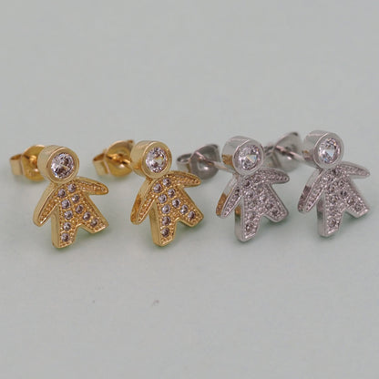 1pair 18K Gold Filled Boy Earrings,Gold Earrings,Dainty Earrings