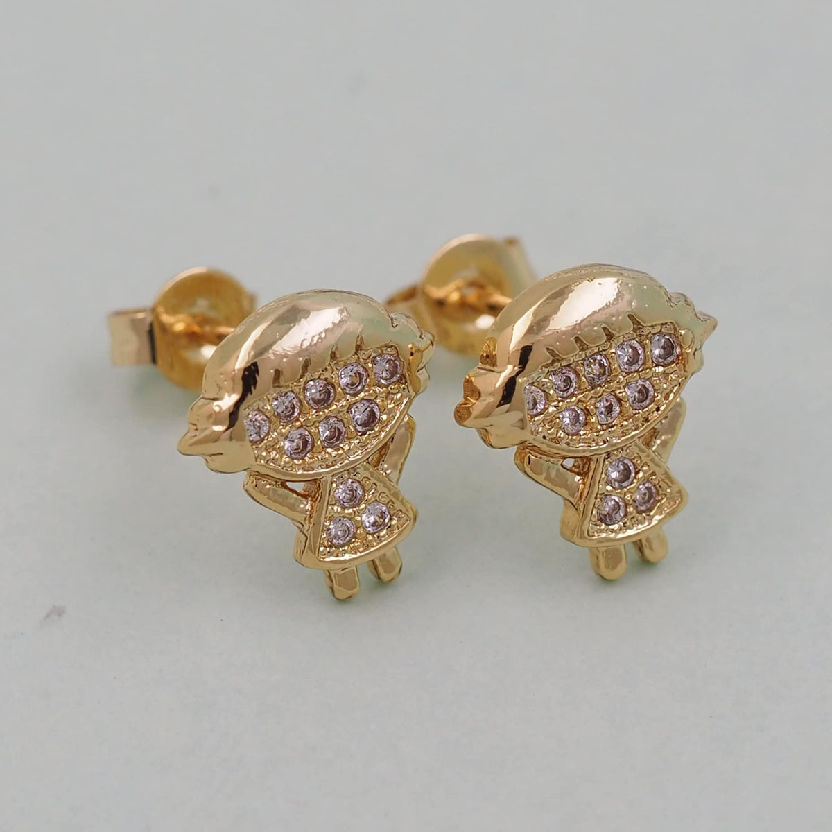 1pair 18K Gold Filled Girl Earrings,Gold Earrings,Dainty Earrings