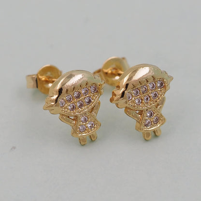 1pair 18K Gold Filled Girl Earrings,Gold Earrings,Dainty Earrings
