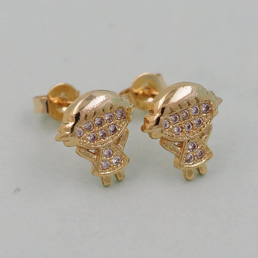 1pair 18K Gold Filled Girl Earrings,Gold Earrings,Dainty Earrings