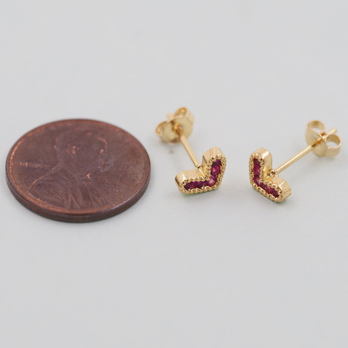 1pair 18K Gold Filled Heart Earrings,Gold Earrings,Dainty Earrings