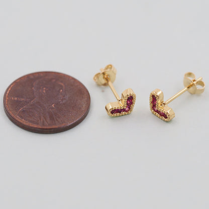 1pair 18K Gold Filled Heart Earrings,Gold Earrings,Dainty Earrings