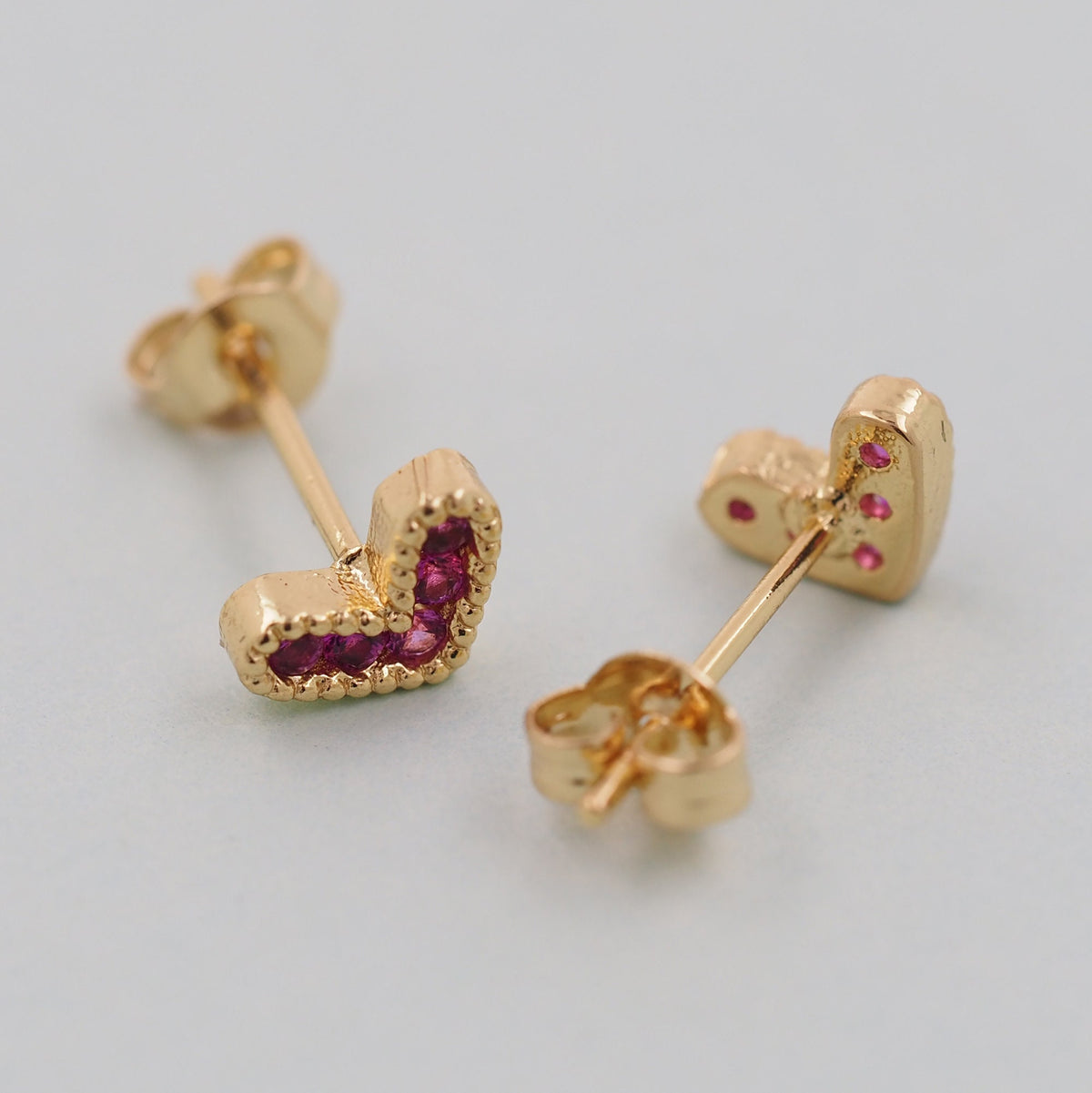 1pair 18K Gold Filled Heart Earrings,Gold Earrings,Dainty Earrings