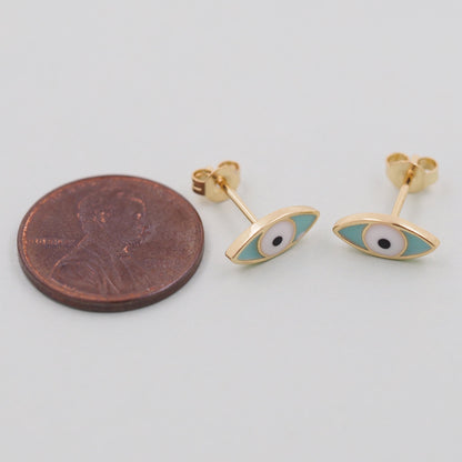1pair 18K Gold Filled Evil EYE Earrings,Gold Earrings,Dainty Earrings