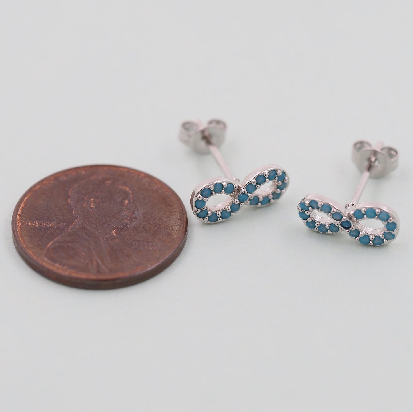 1pair 18K Gold Filled Infinity Earrings,turquoise Gold Earrings,Dainty Earrings