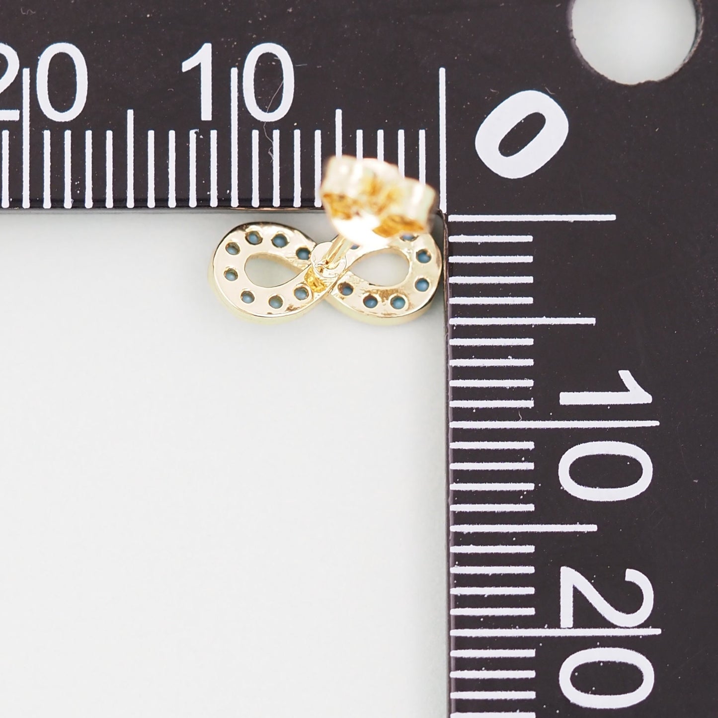 1pair 18K Gold Filled Infinity Earrings,turquoise Gold Earrings,Dainty Earrings