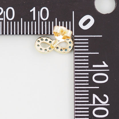 1pair 18K Gold Filled Infinity Earrings,turquoise Gold Earrings,Dainty Earrings