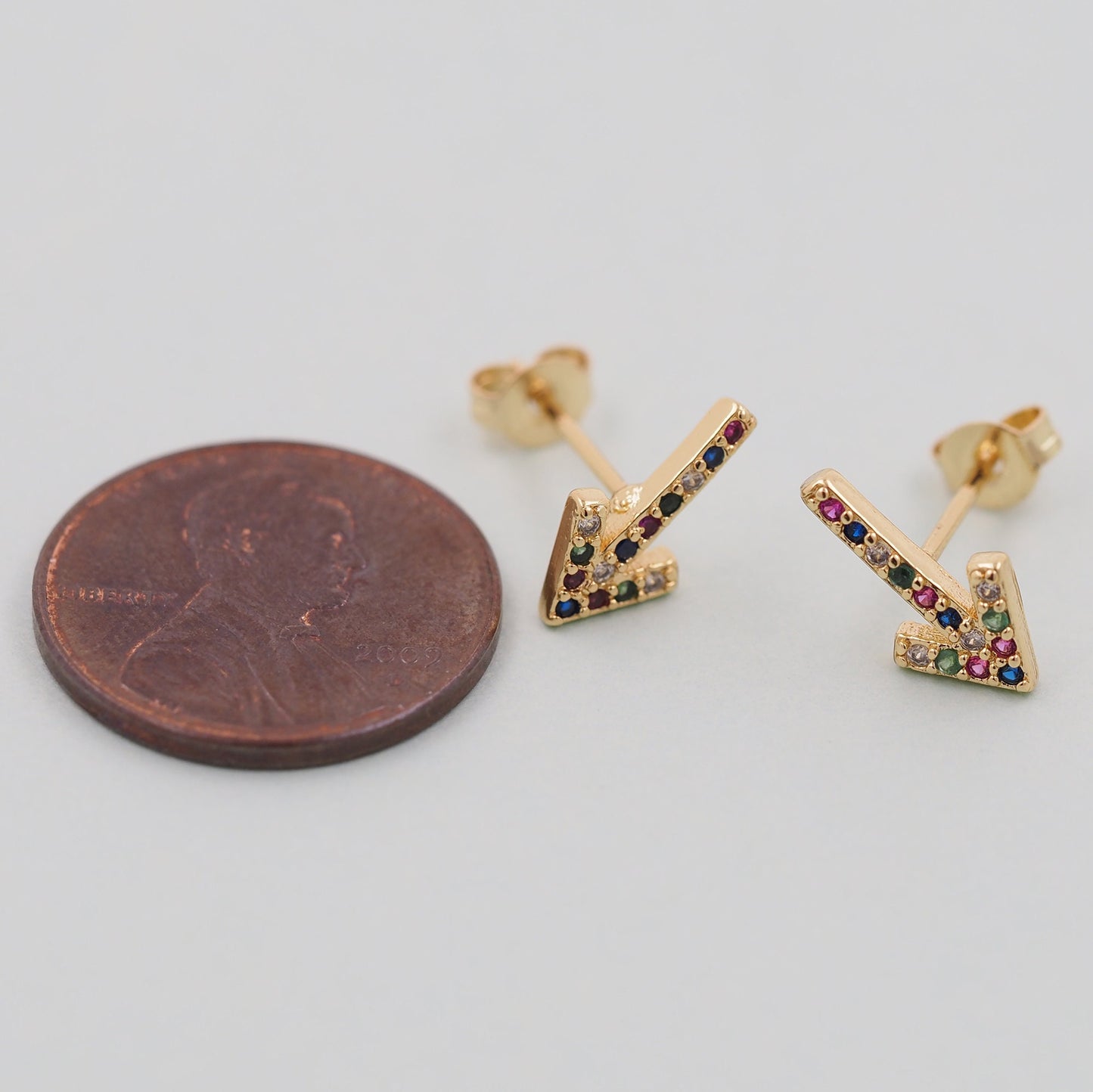1pair 18K Gold Filled Arrow Earrings,Gold Earrings,Dainty Earrings