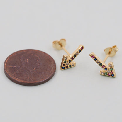 1pair 18K Gold Filled Arrow Earrings,Gold Earrings,Dainty Earrings