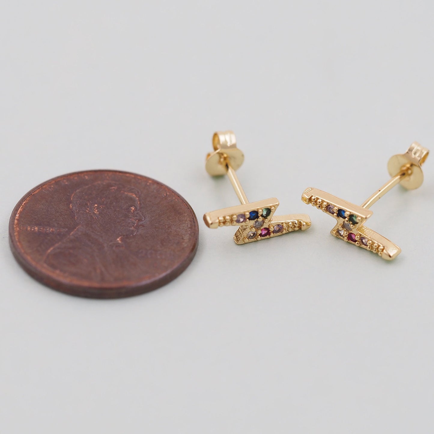 1pair 18K Gold Filled lightning Earrings,Gold Earrings,Dainty Earrings