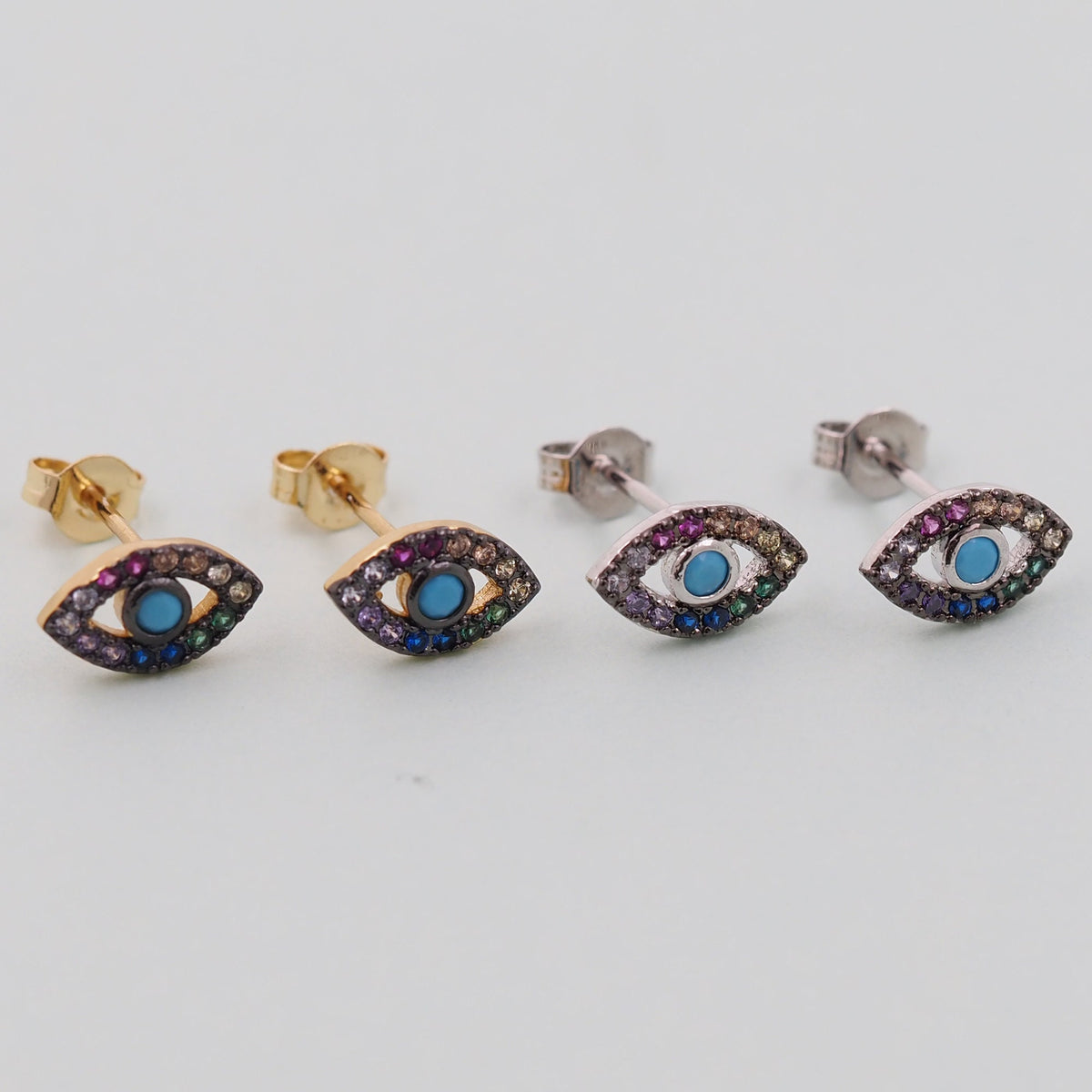 1pair 18K Gold Filled Evil Eye Earrings,Gold Earrings,Dainty Earrings