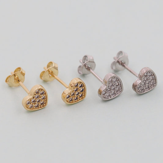 1pair 18K Gold Filled Heart Earrings,Gold Earrings,Dainty Earrings