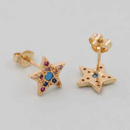 1pair 18K Gold Filled Star Earrings,Gold Earrings,Dainty Earrings