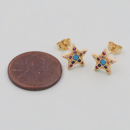 1pair 18K Gold Filled Star Earrings,Gold Earrings,Dainty Earrings