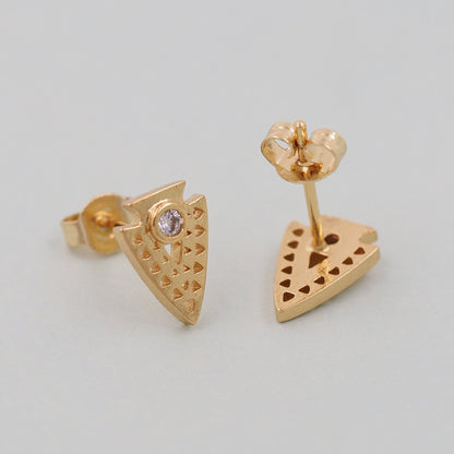 1pair 18K Gold Filled Triangle Earrings,Gold Earrings,Dainty Earrings