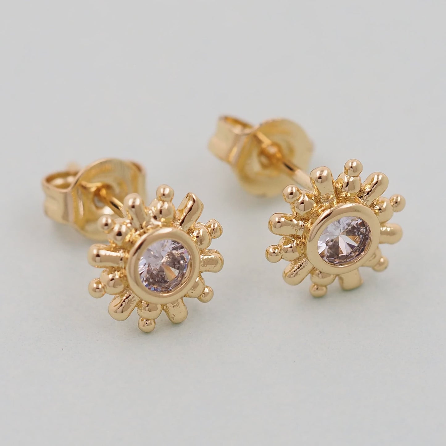 1pair 18K Gold Filled Sun Earrings,Gold Earrings,Dainty Earrings
