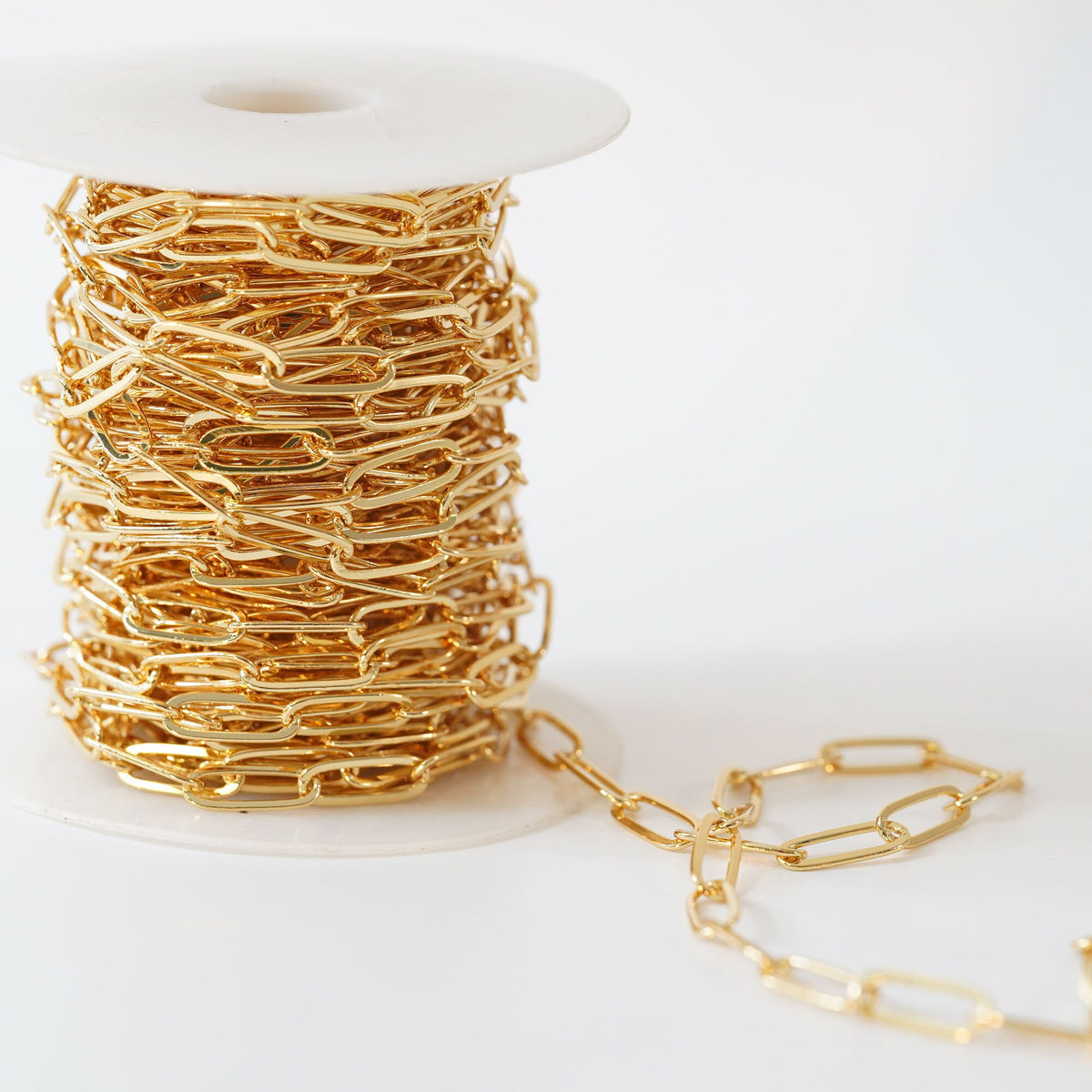 18K Gold Filled Oval Paperclip Chain 14 mm, 3.28 ft for Jewelry Making