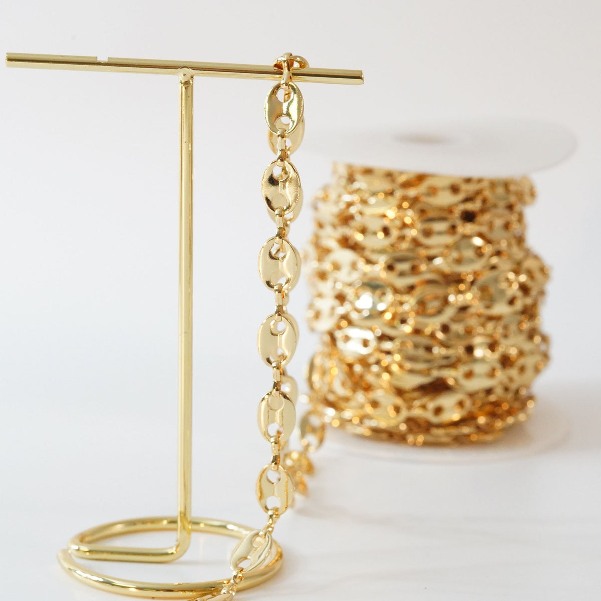 18K Gold Filled Oval Oval Chain 8 mm, 3.28 ft for Jewelry Making